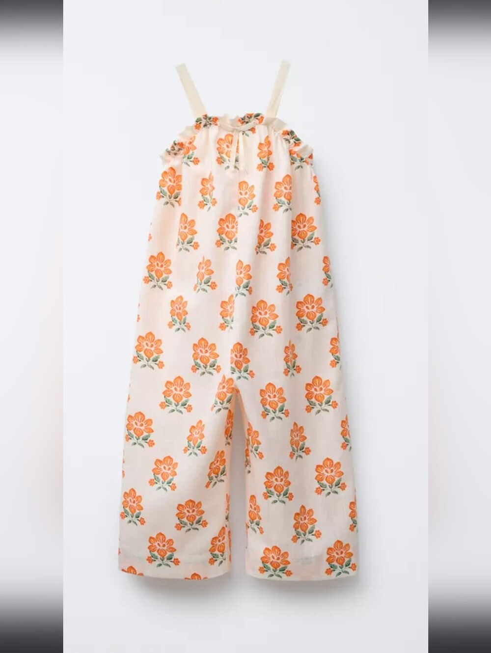 Zara Girl's Floral Linen Jumpsuit